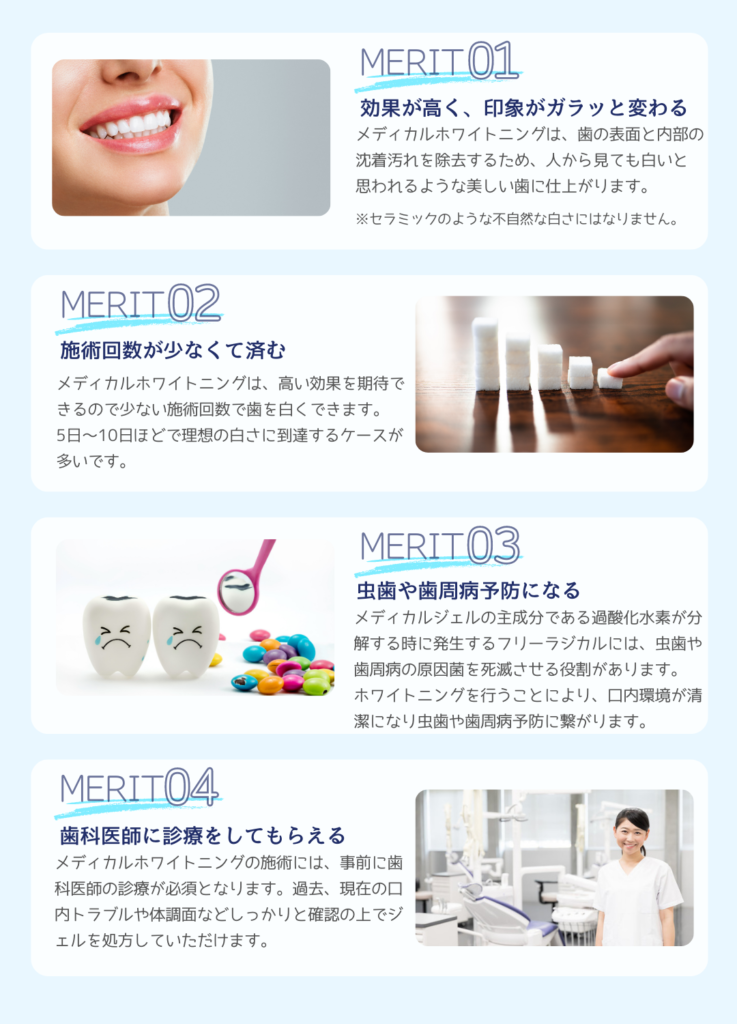 メディカルホワイトニングメリット1